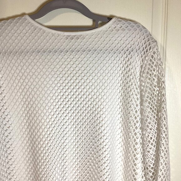 Brochure Women's White Mesh Lined Beach Cover-Up Lingerie Swimming Tunic Size XL - Picture 6 of 9